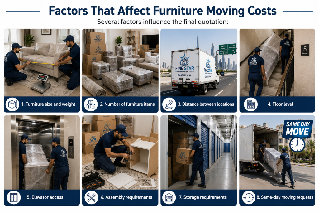 factors which causes furniture moving costs higher