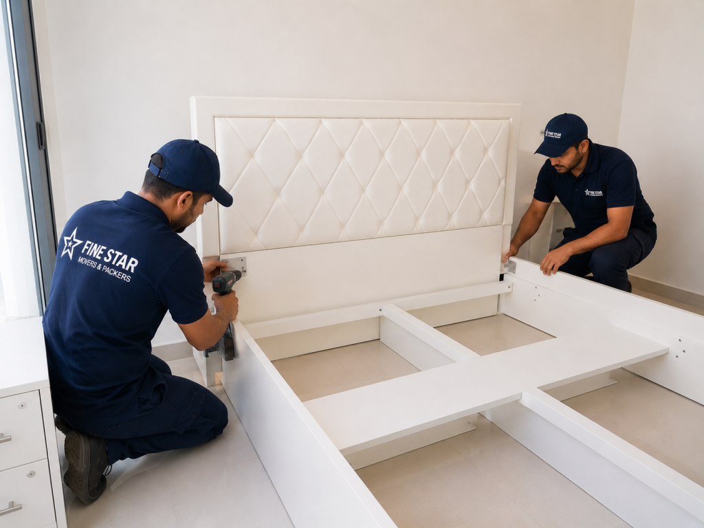 Reassembling furniture after delivery inside the customer's home in dubai marina