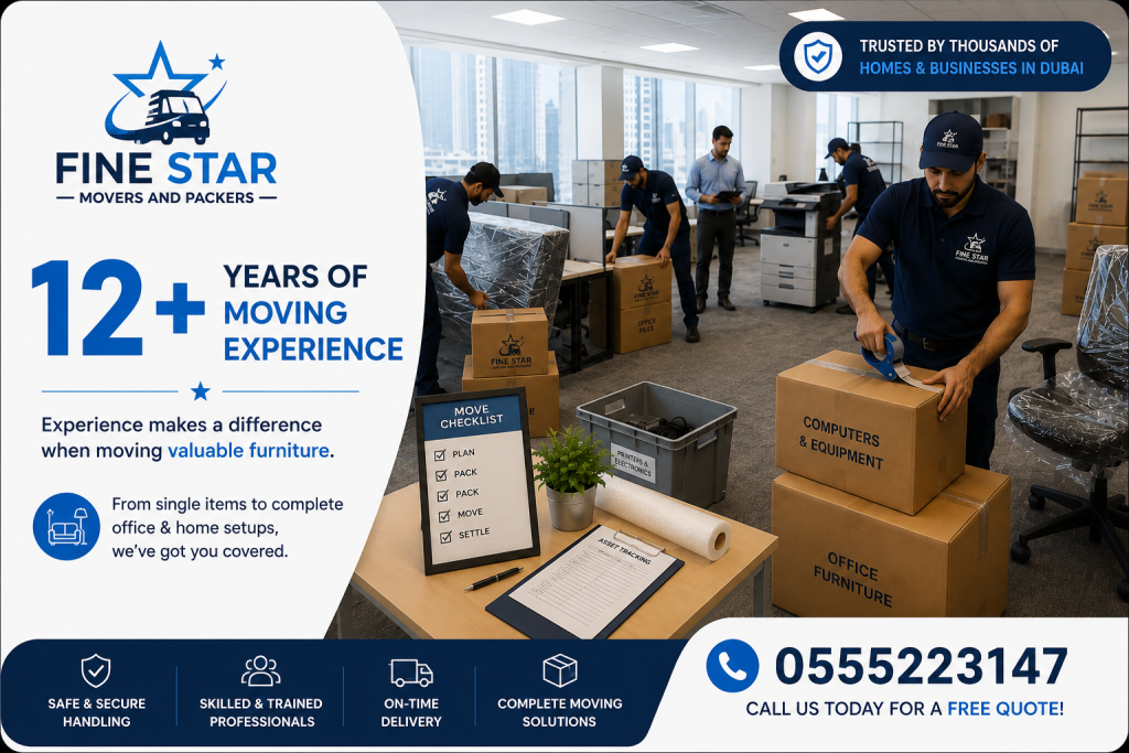 Experienced furniture movers in Dubai with over 12 years of relocation expertise