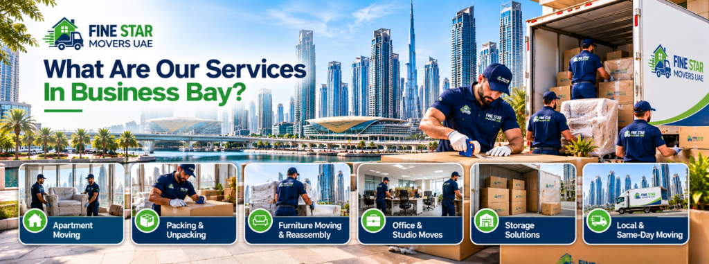 Fine Star Movers UAE moving services in Business Bay with packing and furniture handling