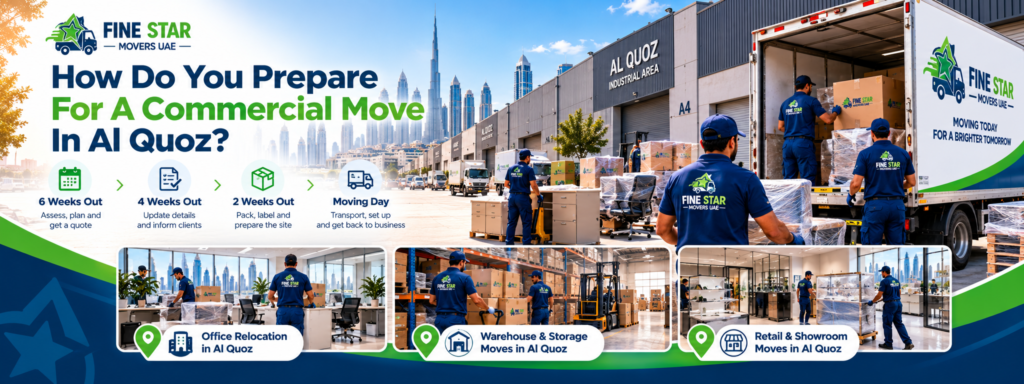 Commercial movers preparing office and warehouse items for relocation