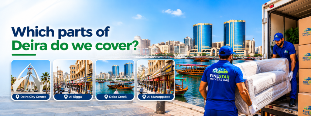 Deira Creek, abra boats and nearby commercial buildings along the waterfront