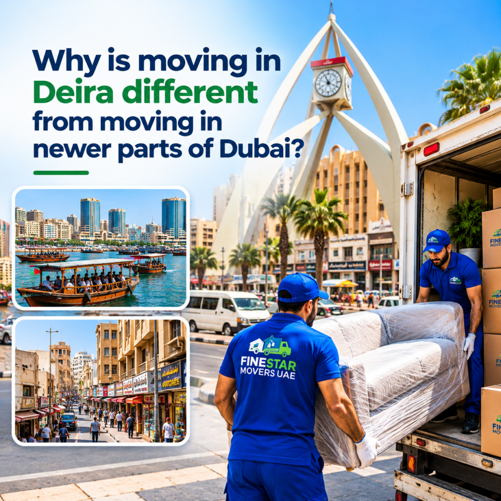 Movers and Packers in Deira loading wrapped furniture into a moving truck